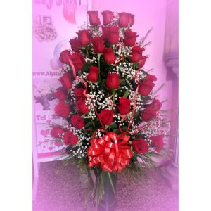 Copon Vidrio Alto con 45 rosas